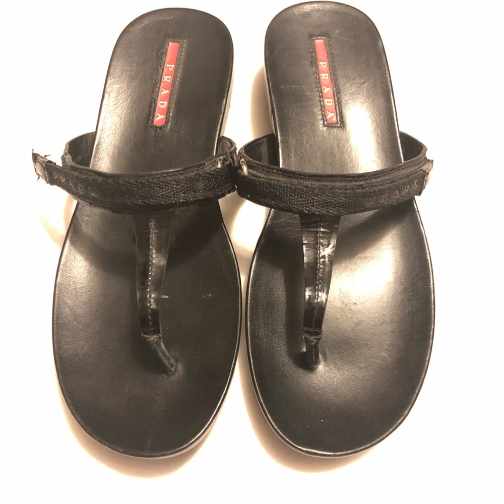Prada Thong black sandals